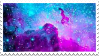 Stamp of blue and purple nebula