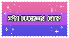 Stamp with bi flag background saying I'm fuckin gay
