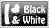 Stamp saying I love black and white