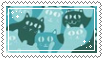Stamp of tons of blue kitties