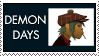 Stamp of 2D from Gorillaz saying Demon Days