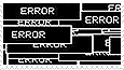 Stamp with many black and white error messages