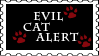 Stamp saying evil cat alert