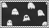 Stamp with white ghosts on black background