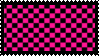 Stamp with black and hot pink checkers