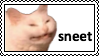 Stamp of white cat going sneet