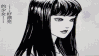 Glitchy stamp of Junji Ito's Tomie