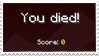 Stamp of Minecraft you died screen