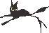 Black cat that's been put through the content aware scale pixel