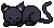 Black cat sleeping pixel