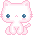 Pink cat pixel sitting