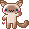 Brown tabby cat waving pixel