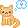 Orange cat with heart thought bubble pixel