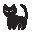 Black cat with only a mouth pixel