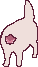 White cat with just a mouth pixel