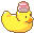Duck with jelly on its head pixel