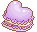Purple heart shaped macaron pixel