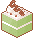 Green tea cake cube pixel