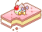 Strawberry ice cream sandwich pixel