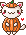 Kitty in pumpkin costume pixel