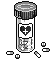 Monochrome pill bottle pixel