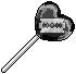 Black lollipop with razor blade inside pixel