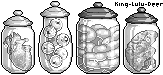 Monochrome organ jars pixel