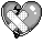 Monochrome heart with bandaid on it pixel