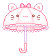 Pink umbrella pixel